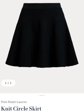 Ralph Lauren Black Knit Skater Circle Skirt